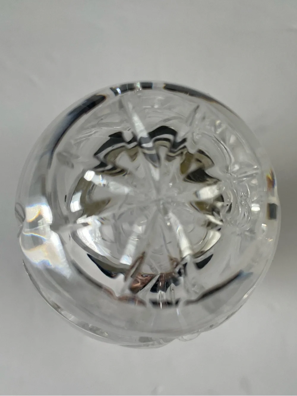 Vintage 24% Lead Crystal Bud Vase Made in Poland Hand Cut Clear Flower Vase 7